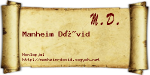Manheim Dávid névjegykártya